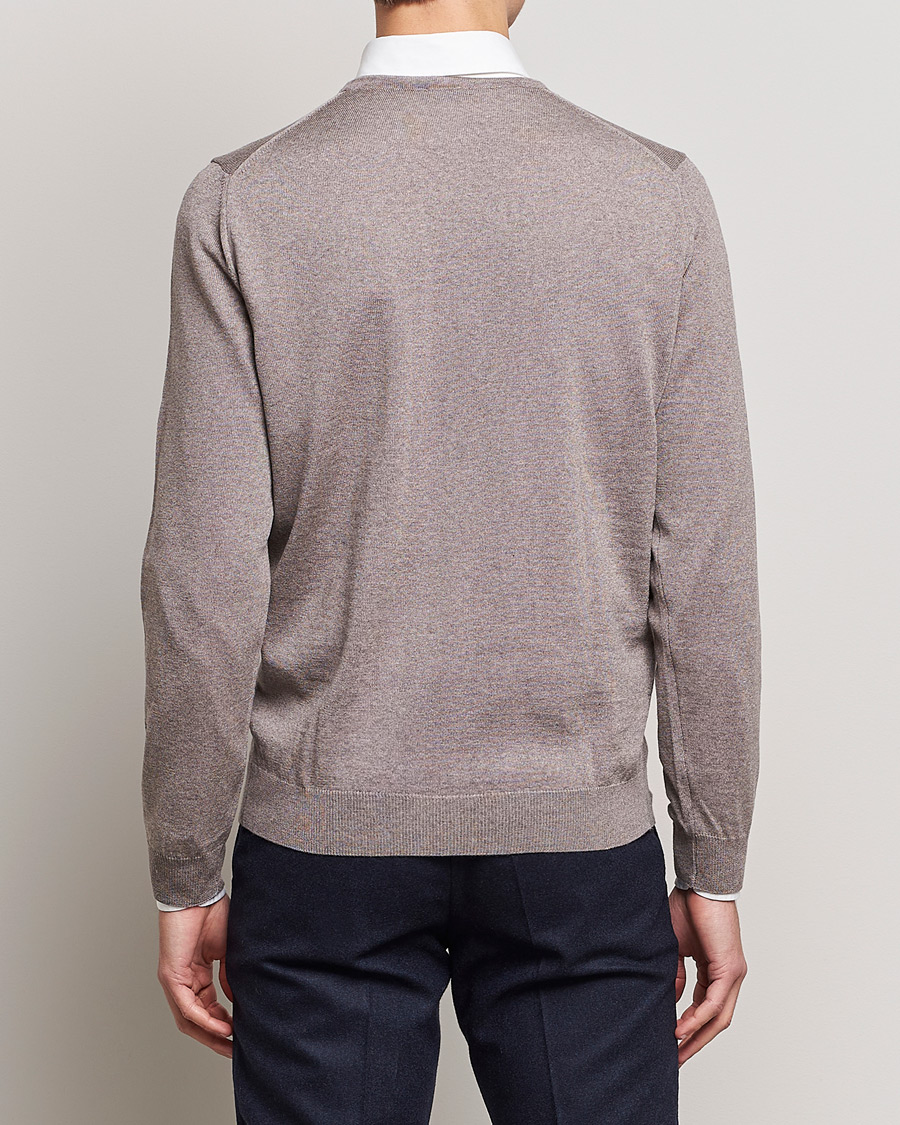 Heren | Truien | Stenströms | Merino Crew Neck Mud Brown