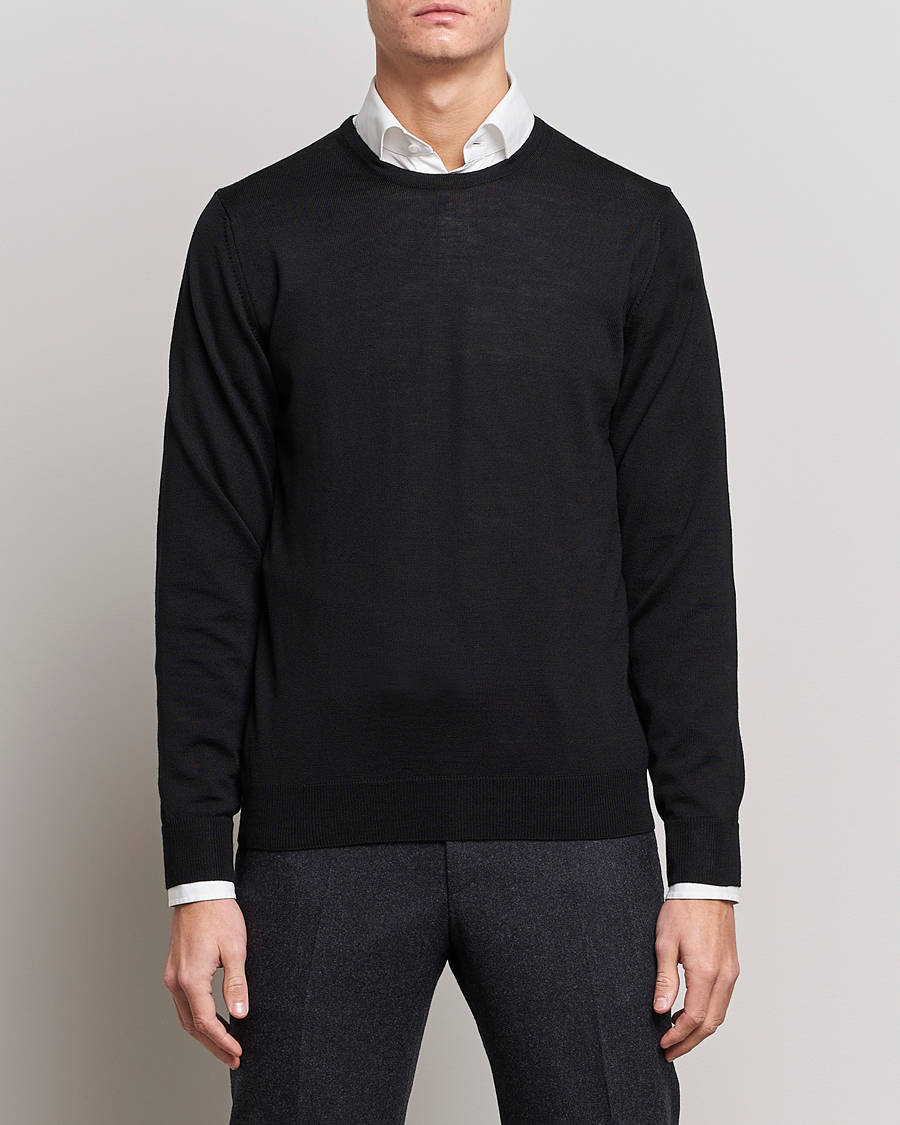 Heren | Ronde hals truien | Stenströms | Merino Crew Neck Black