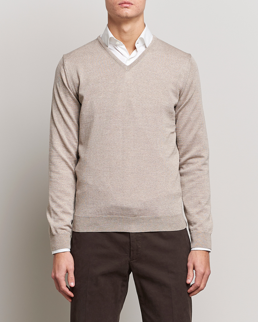 Heren |  | Stenströms | Merino V-Neck Sand