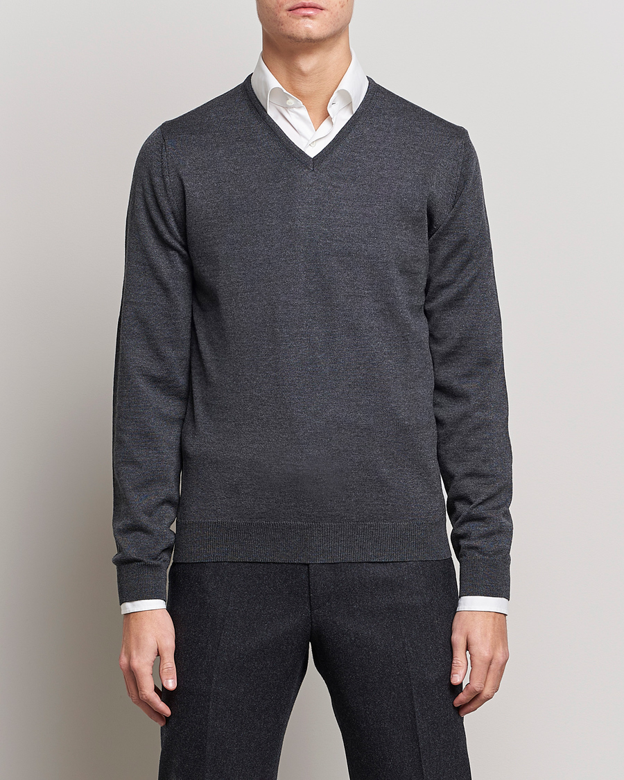 Heren |  | Stenströms | Merino V-Neck Anthracite