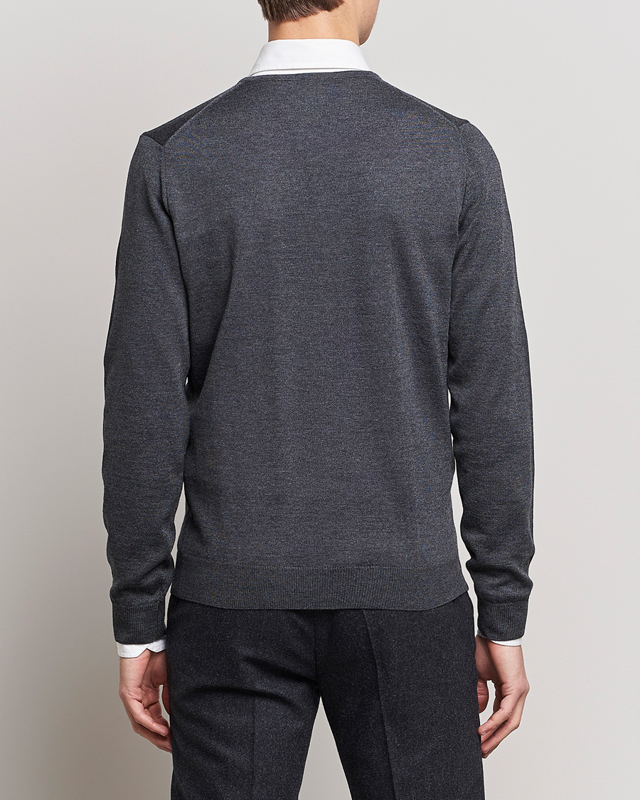 Heren | Truien | Stenströms | Merino V-Neck Anthracite