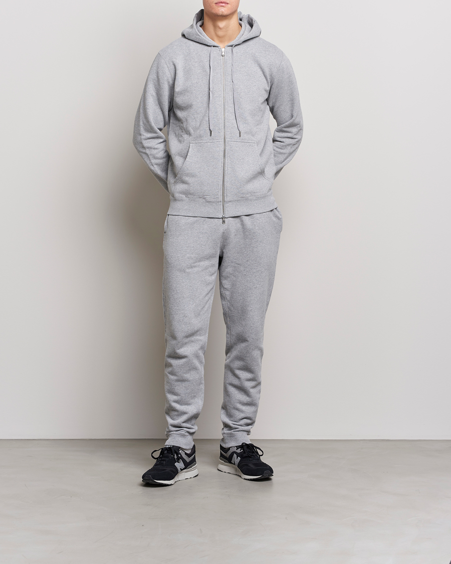 Heren | Broeken | Sunspel | Cotton Loopback Track Pants Grey Melange