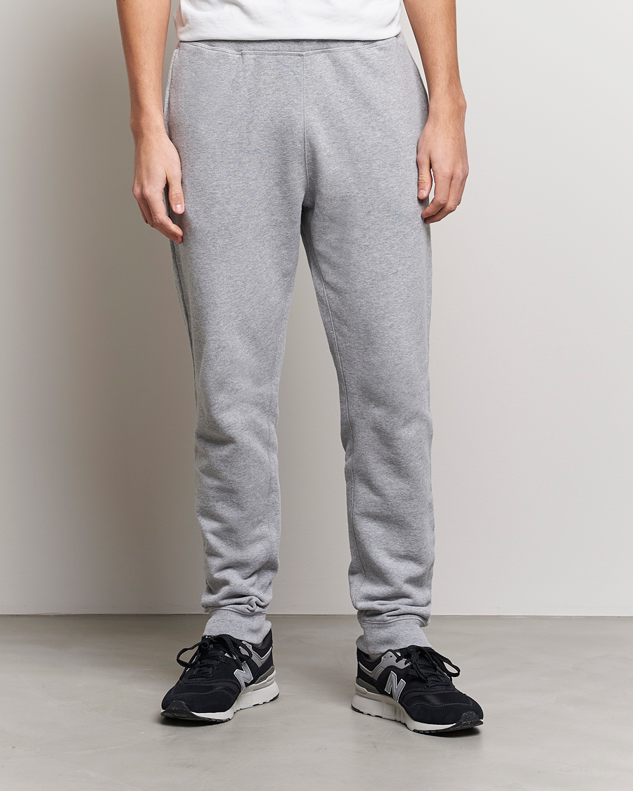 Heren | Afdelingen | Sunspel | Cotton Loopback Track Pants Grey Melange