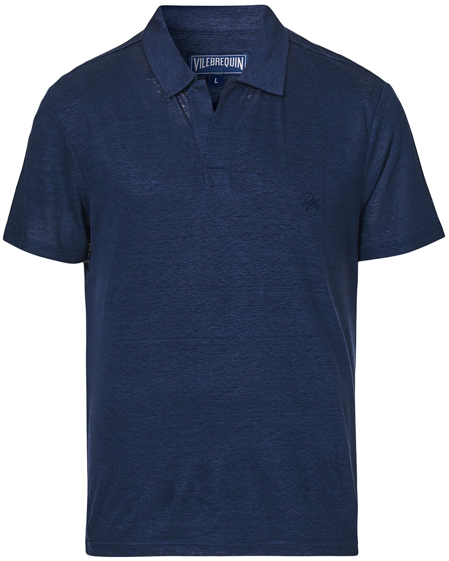 Heren | Polo's | Vilebrequin | Pyramid Linen Jersey Polo Navy
