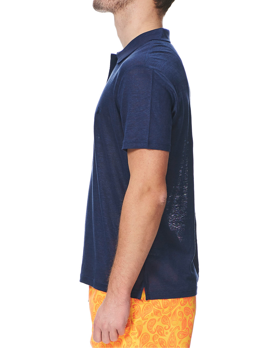 Heren | Polo's | Vilebrequin | Pyramid Linen Jersey Polo Navy