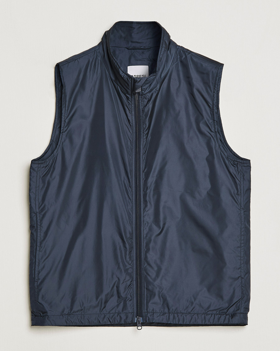 Heren | Gilets | Aspesi | Vernes Nylon Gilet Navy