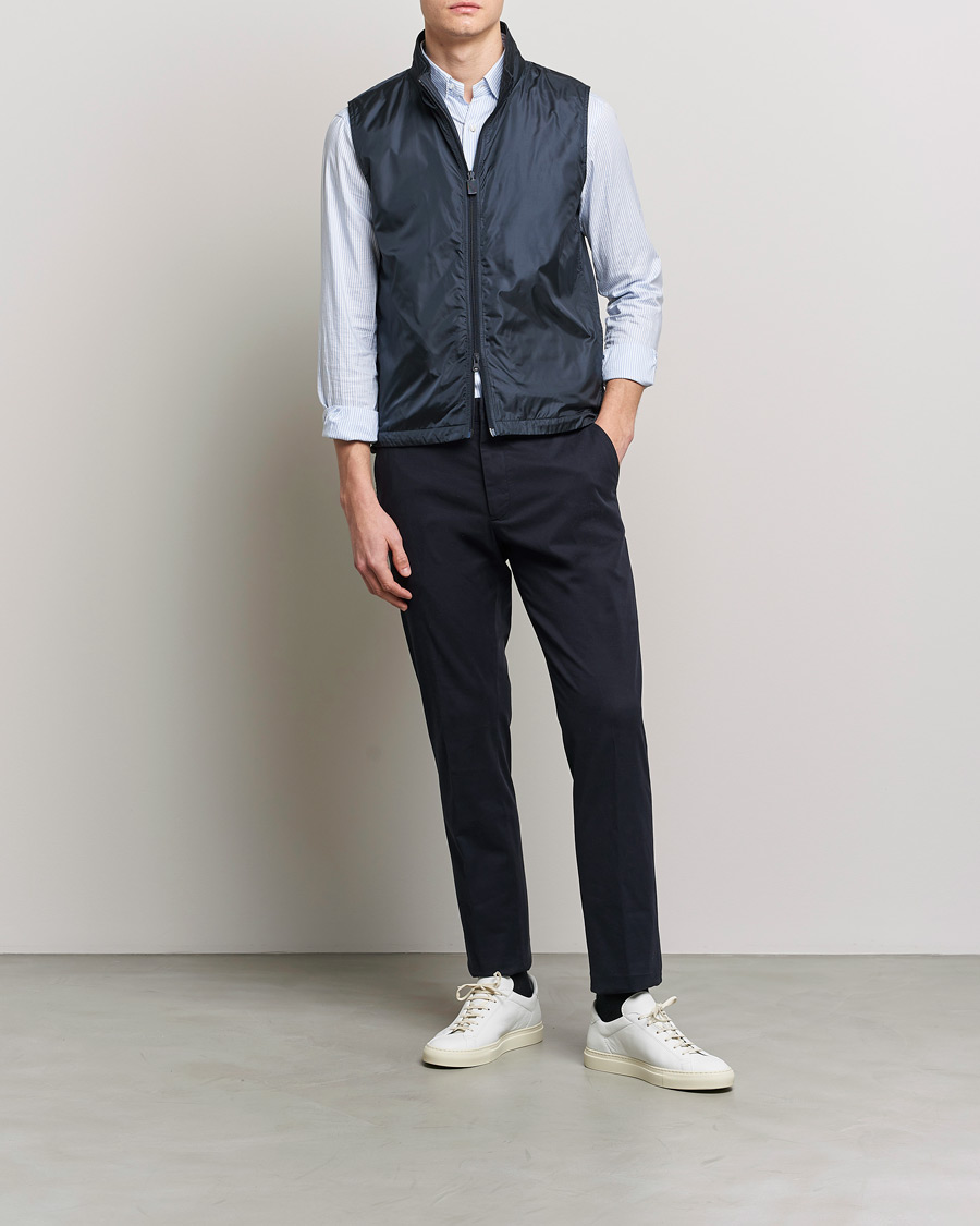 Heren | Gilets | Aspesi | Vernes Nylon Gilet Navy
