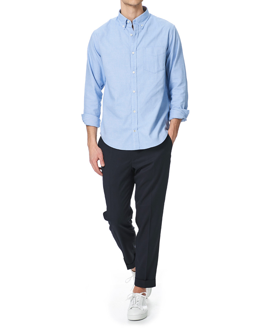 Heren | Overhemden | NN07 | Levon Oxford/Cashmere Shirt Light Blue