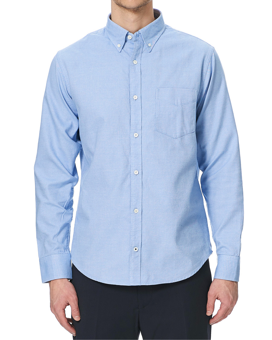 Heren | Overhemden | NN07 | Levon Oxford/Cashmere Shirt Light Blue