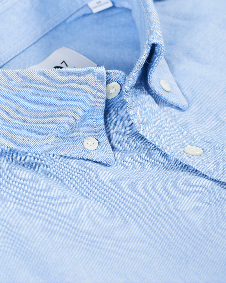 Heren | Overhemden | NN07 | Levon Oxford/Cashmere Shirt Light Blue