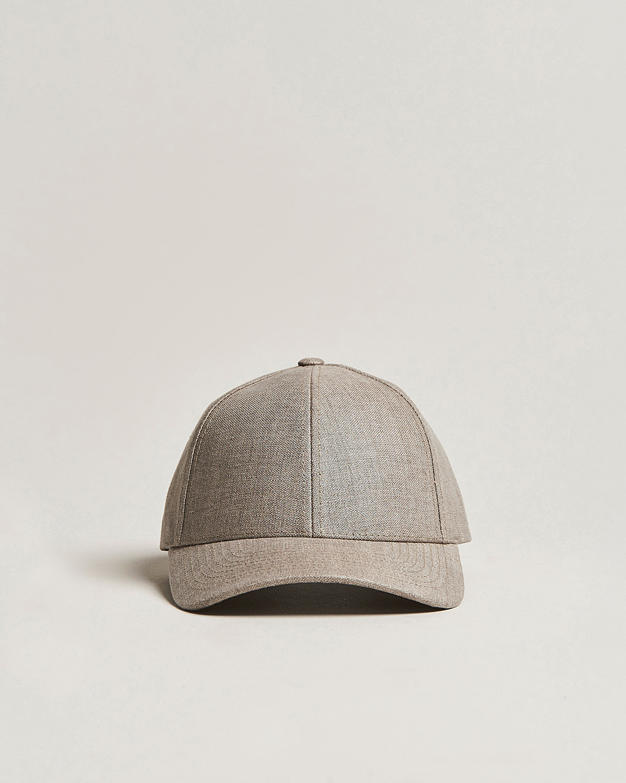 Heren | Hoeden en petten | Varsity Headwear | Linen Baseball Cap Argent Khaki