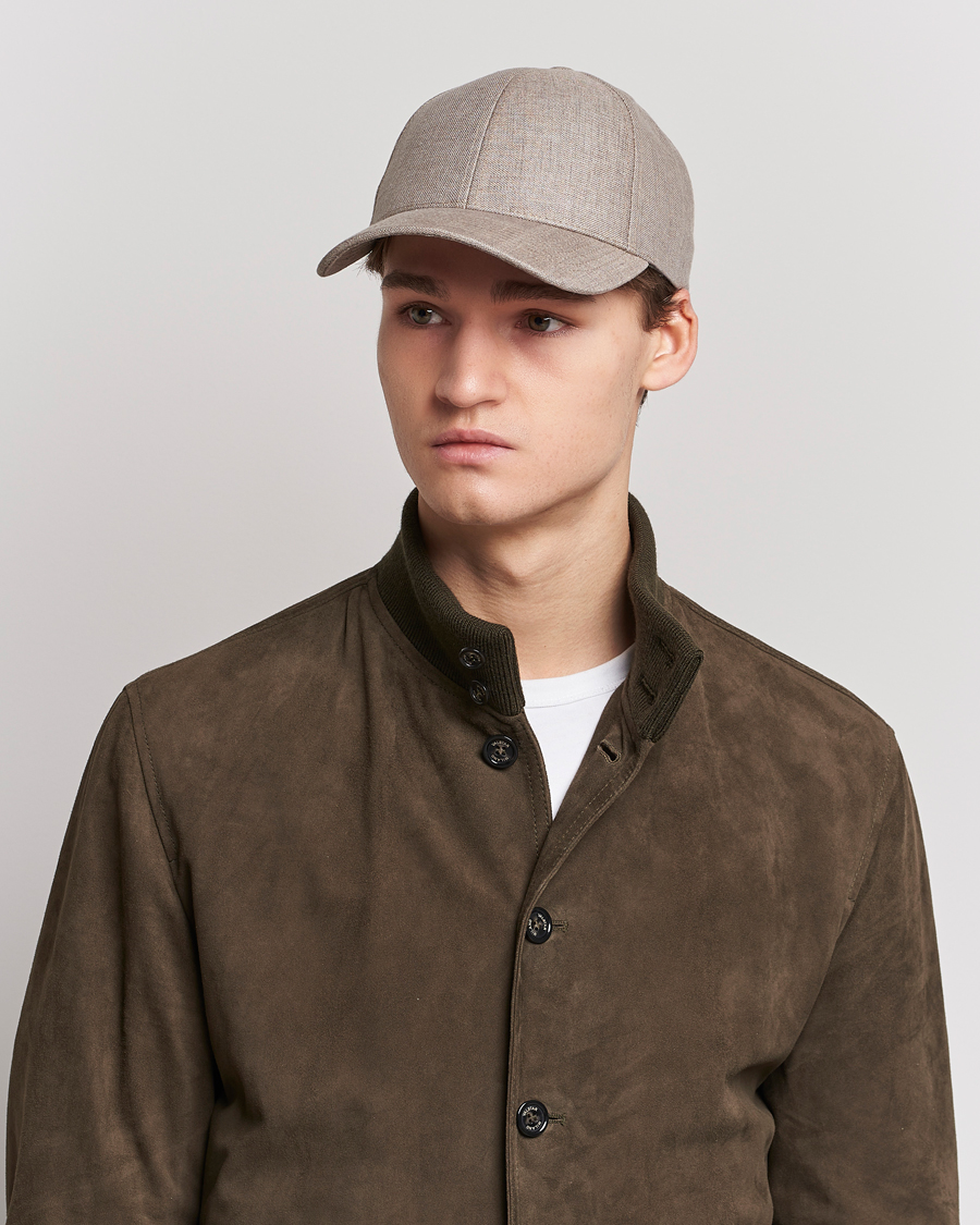 Heren | Afdelingen | Varsity Headwear | Linen Baseball Cap Argent Khaki