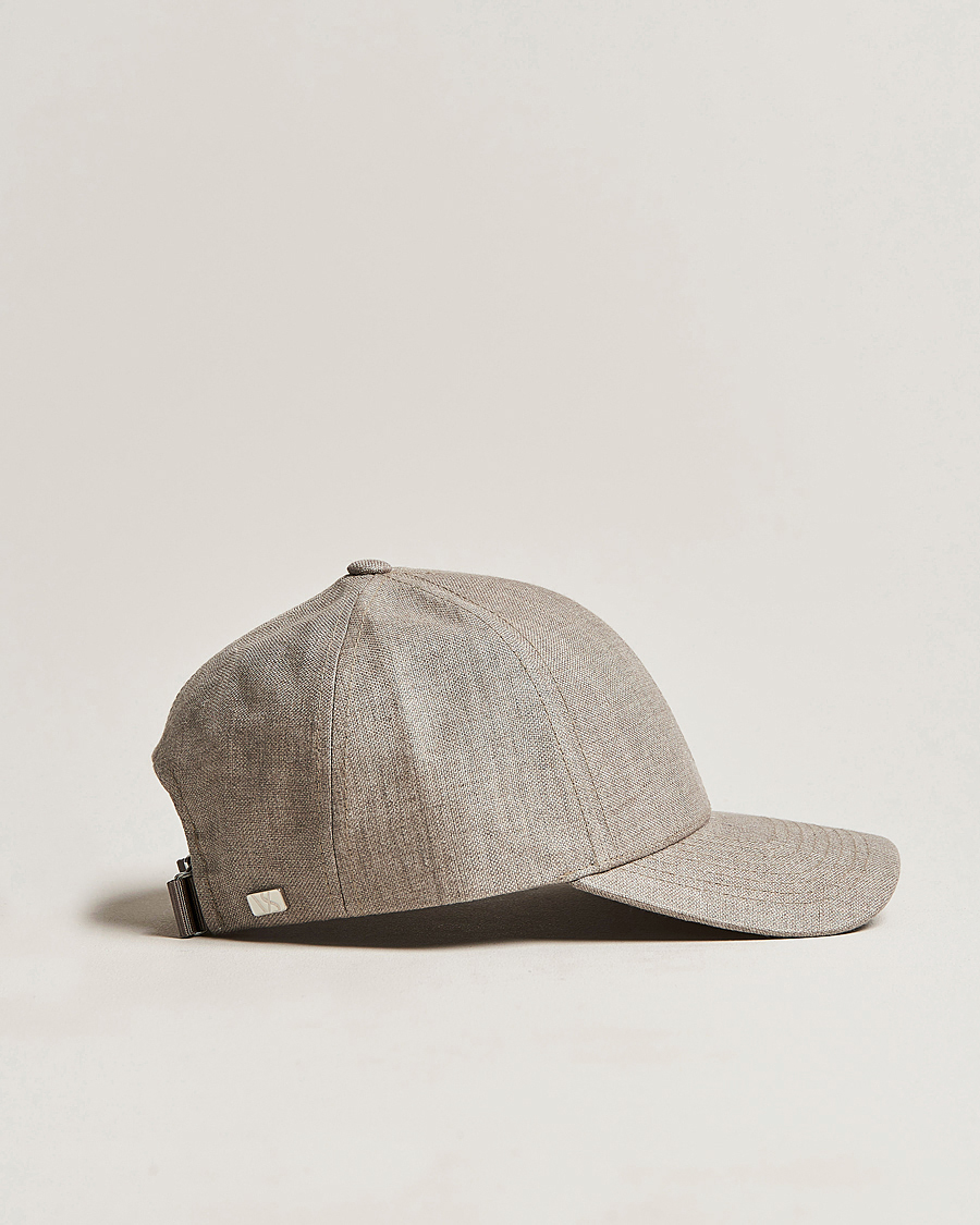 Heren | Hoeden en petten | Varsity Headwear | Linen Baseball Cap Argent Khaki