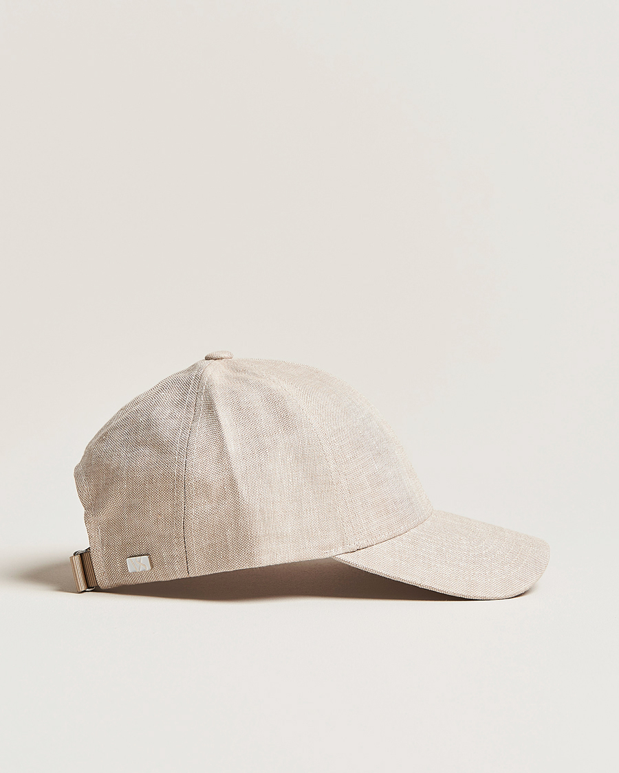 Heren |  | Varsity Headwear | Linen Baseball Cap Hampton Beige