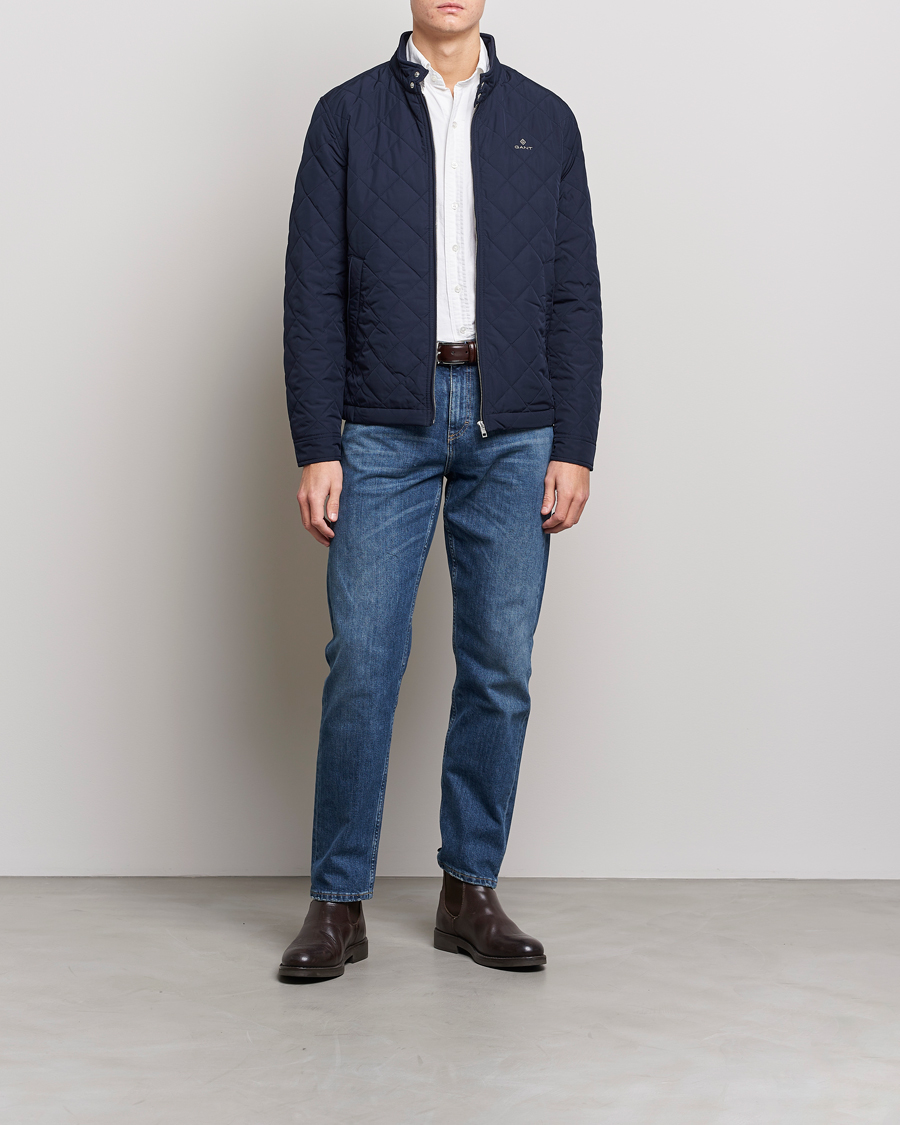 Heren | Jassen | GANT | The Quilted Windcheater Evening Blue
