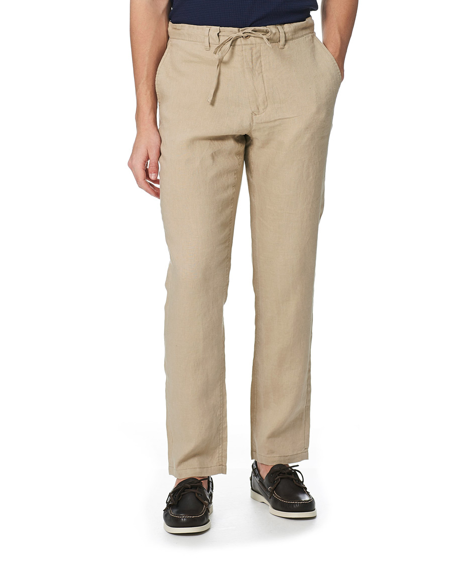 Heren | Broeken | GANT | Relaxed Linen Drawstring Pants Dry Sand
