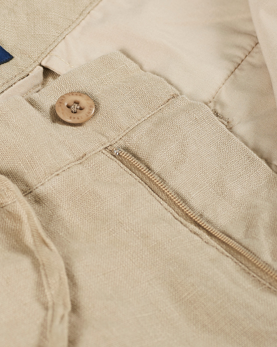 Heren | Broeken | GANT | Relaxed Linen Drawstring Pants Dry Sand