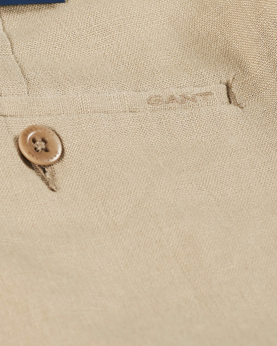 Heren | Broeken | GANT | Relaxed Linen Drawstring Pants Dry Sand