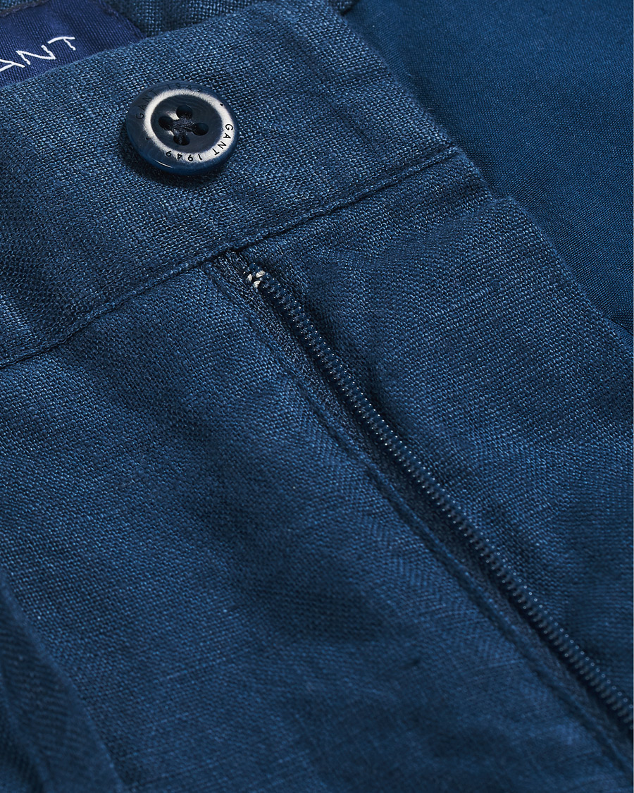 Heren | Korte broek | GANT | Relaxed Linen Drawstring Shorts Insignia Blue