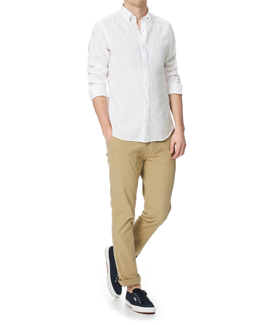Heren | Overhemden | GANT | Slim Fit Linen Shirt White