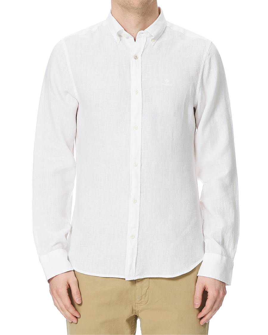 Heren | Overhemden | GANT | Slim Fit Linen Shirt White