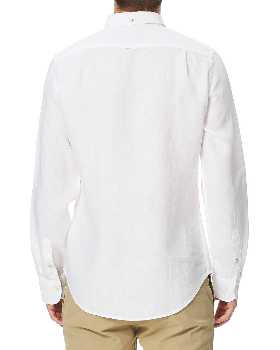 Heren | Overhemden | GANT | Slim Fit Linen Shirt White