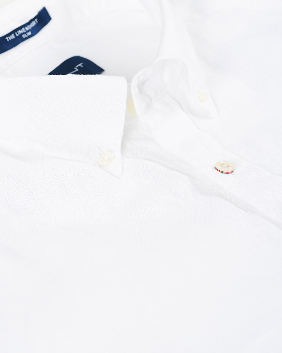 Heren | Overhemden | GANT | Slim Fit Linen Shirt White