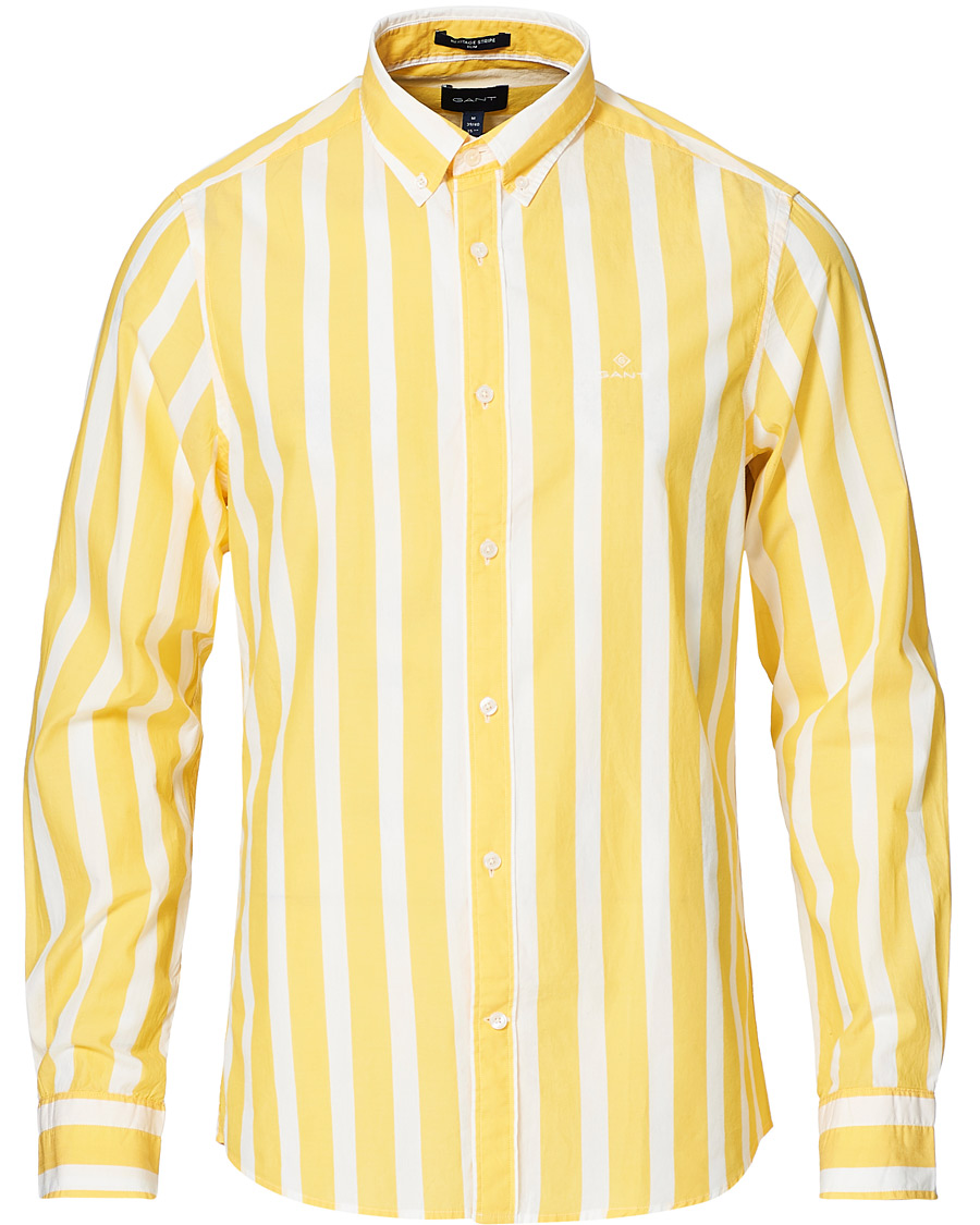 Heren | Overhemden | GANT | Slim Fit Heritage Striped Shirt Yellow/White