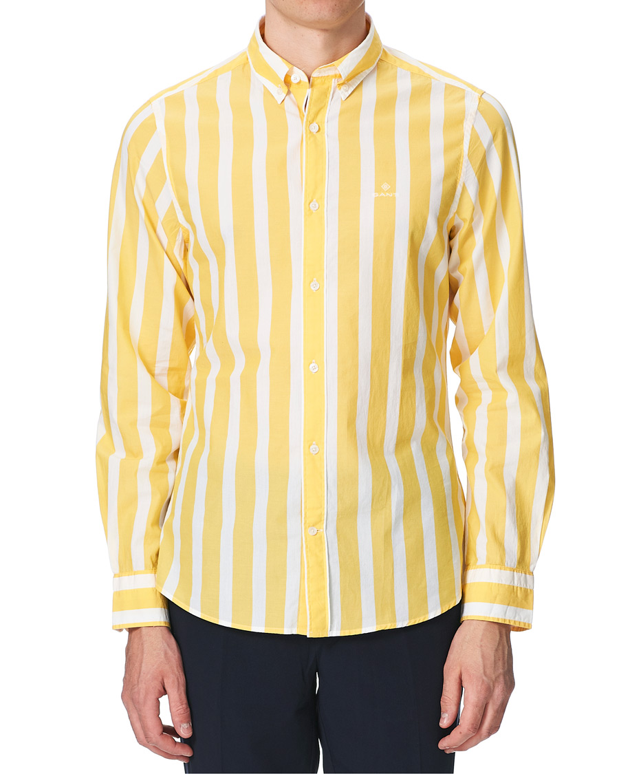 Heren | Overhemden | GANT | Slim Fit Heritage Striped Shirt Yellow/White