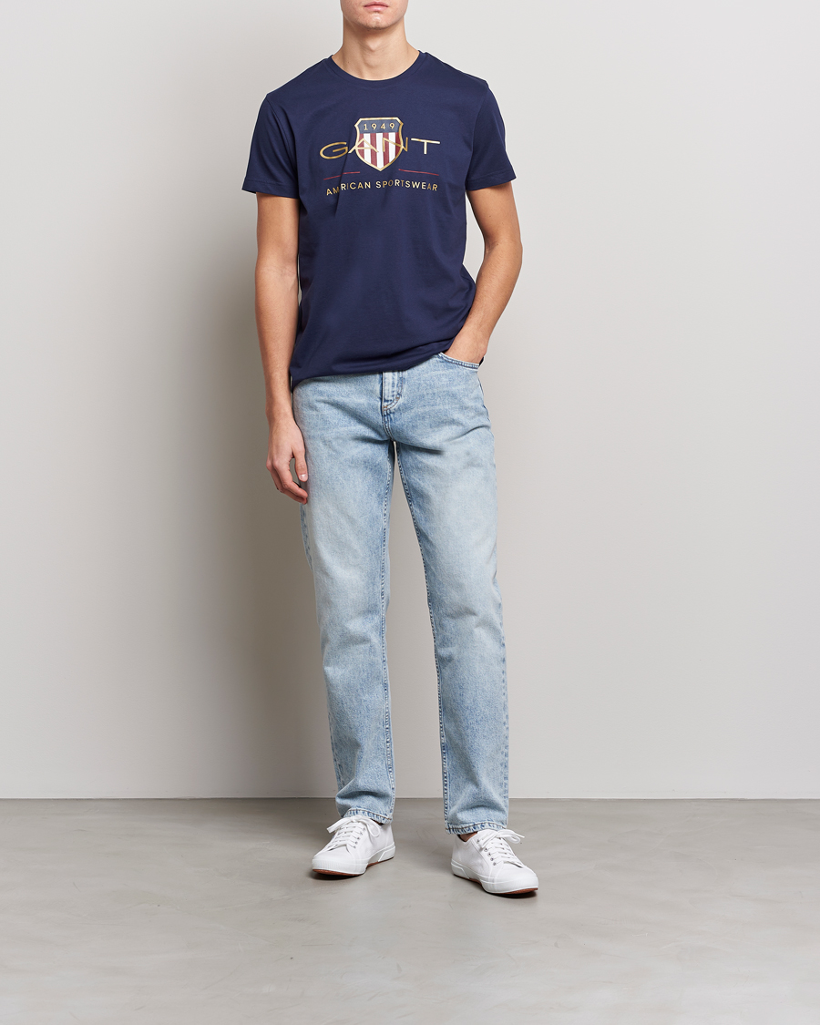 Heren | T-shirts | GANT | Archive Shield Logo T-Shirt Evening Blue
