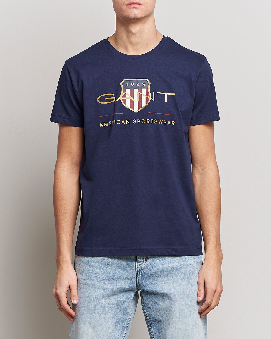 Heren | T-shirts | GANT | Archive Shield Logo T-Shirt Evening Blue