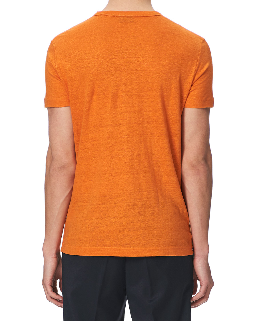 Heren | T-shirts | GANT | Linen Crew Neck Tee Roset Orange