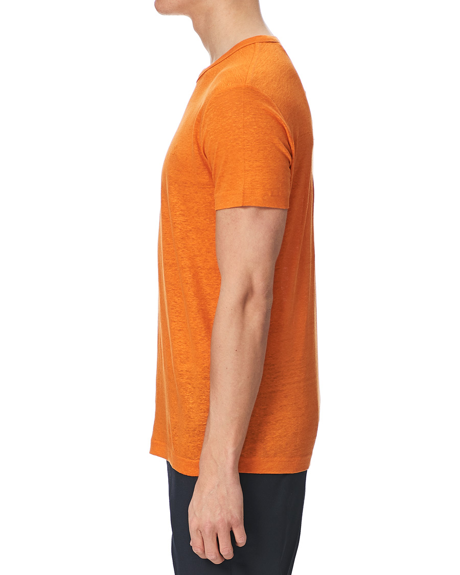 Heren | T-shirts | GANT | Linen Crew Neck Tee Roset Orange