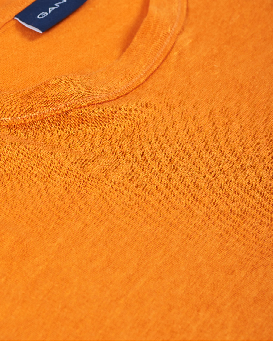 Heren | T-shirts | GANT | Linen Crew Neck Tee Roset Orange