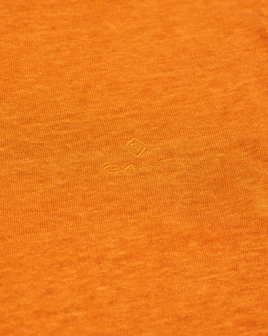 Heren | T-shirts | GANT | Linen Crew Neck Tee Roset Orange