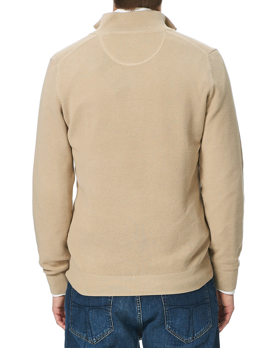 Heren | Truien | GANT | Cotton Pique Half-Zip Sweater Dry Sand