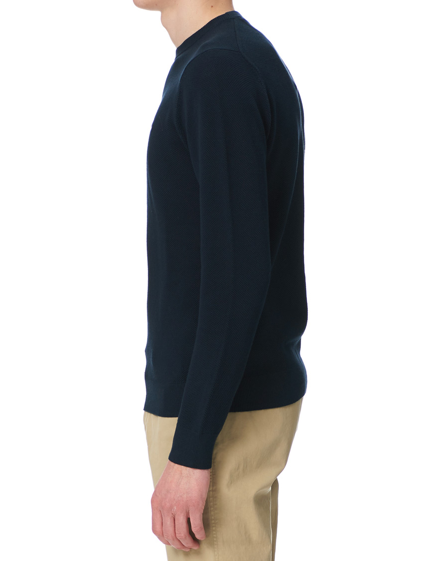 Heren | Truien | GANT | Cotton Pique Crew Neck Eavning Blue