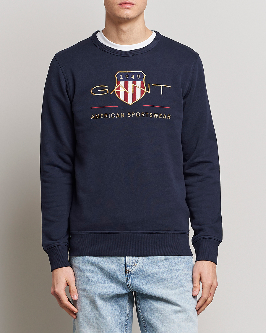 Heren | Truien | GANT | Archive Shield Crew Neck Sweatershirt Evening Blue