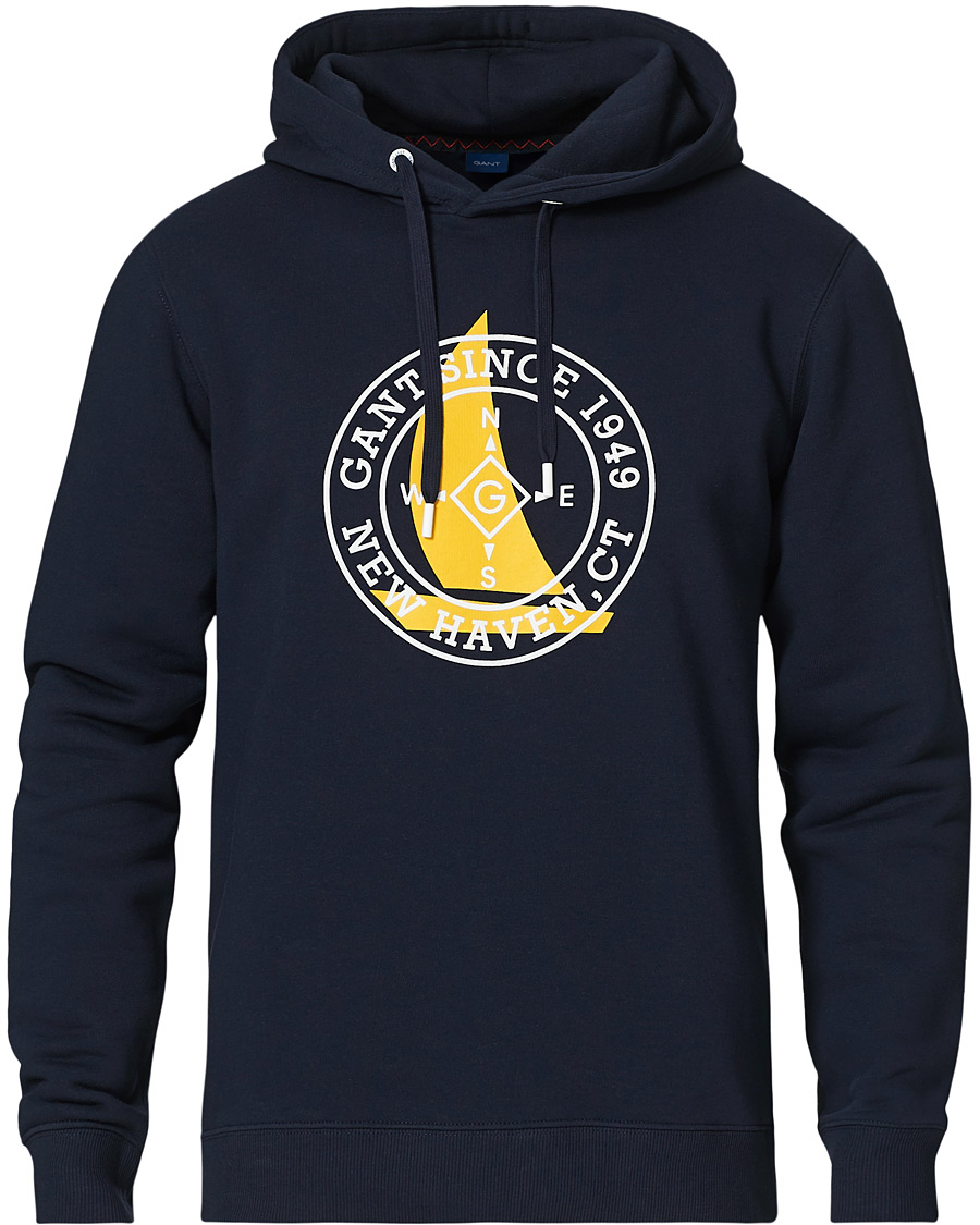 Heren | Truien | GANT | Nautical Logo Hoodie Evening Blue