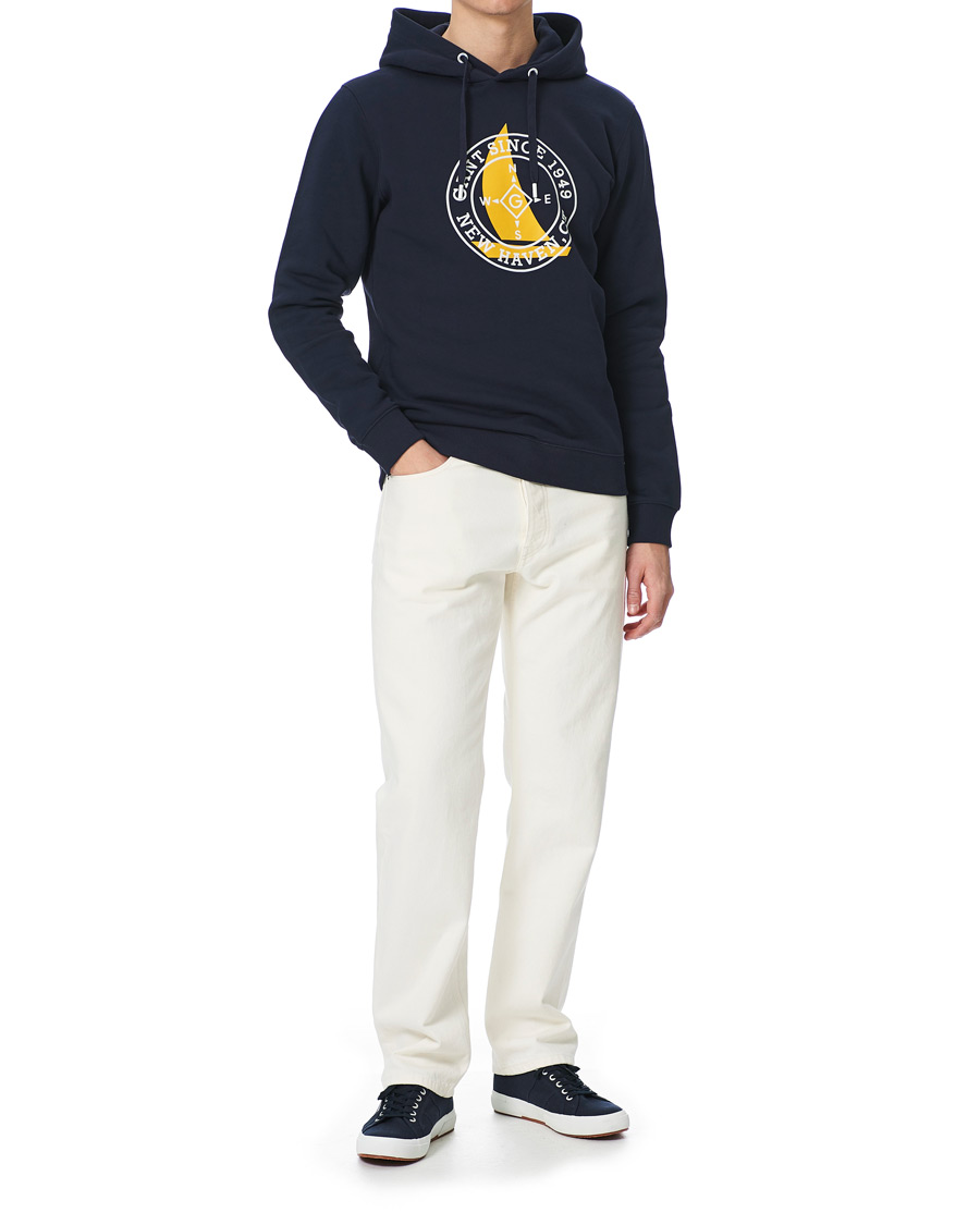 Heren | Truien | GANT | Nautical Logo Hoodie Evening Blue