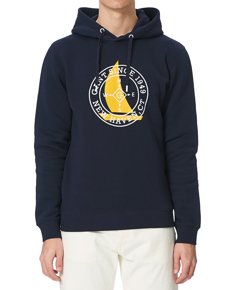 Heren | Truien | GANT | Nautical Logo Hoodie Evening Blue