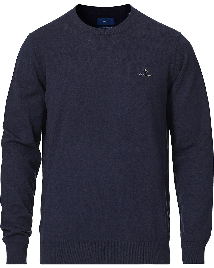 Heren | Truien | GANT | Cotton/Cashmere Crew Neck Pullover Evening Blue