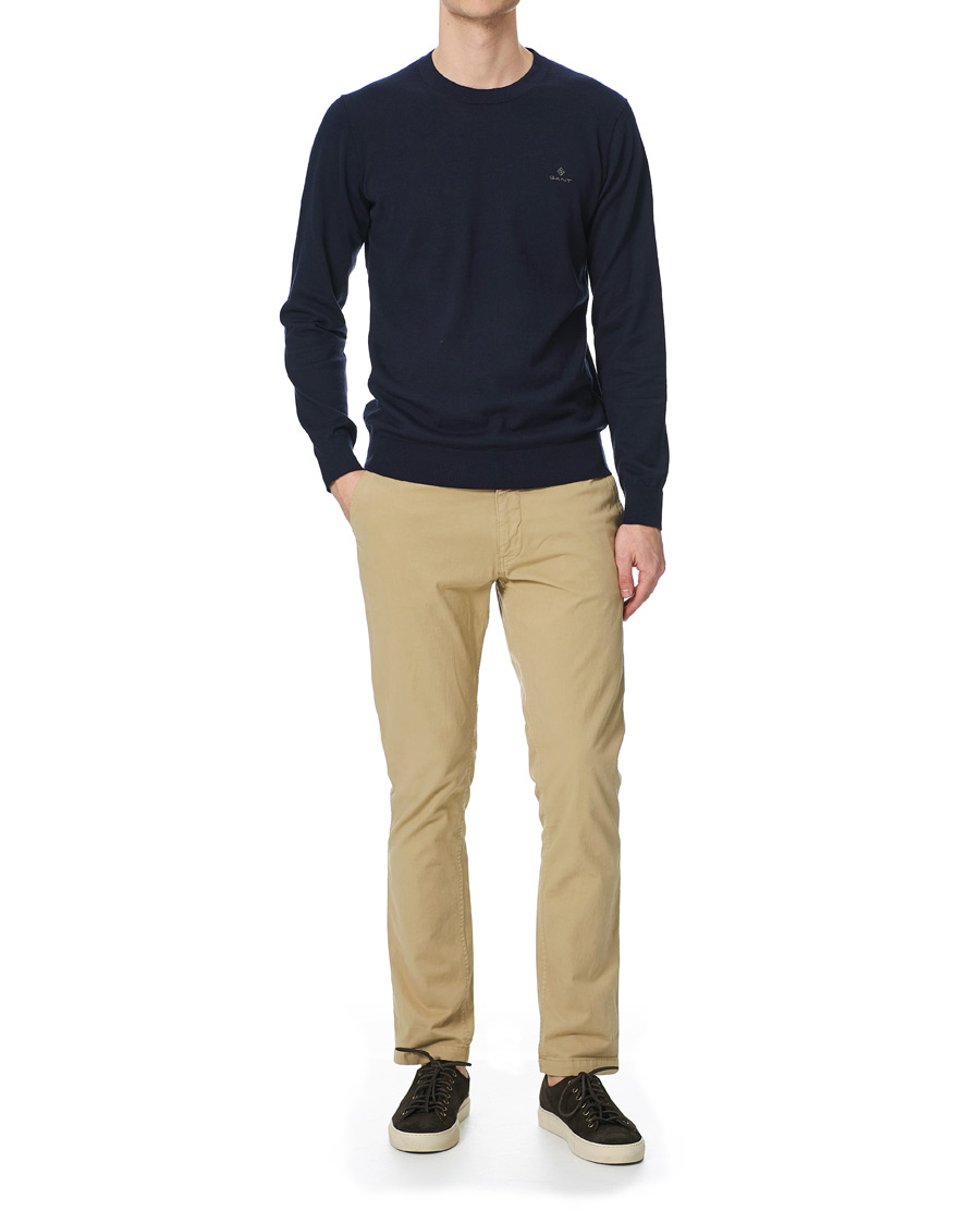 Heren | Truien | GANT | Cotton/Cashmere Crew Neck Pullover Evening Blue