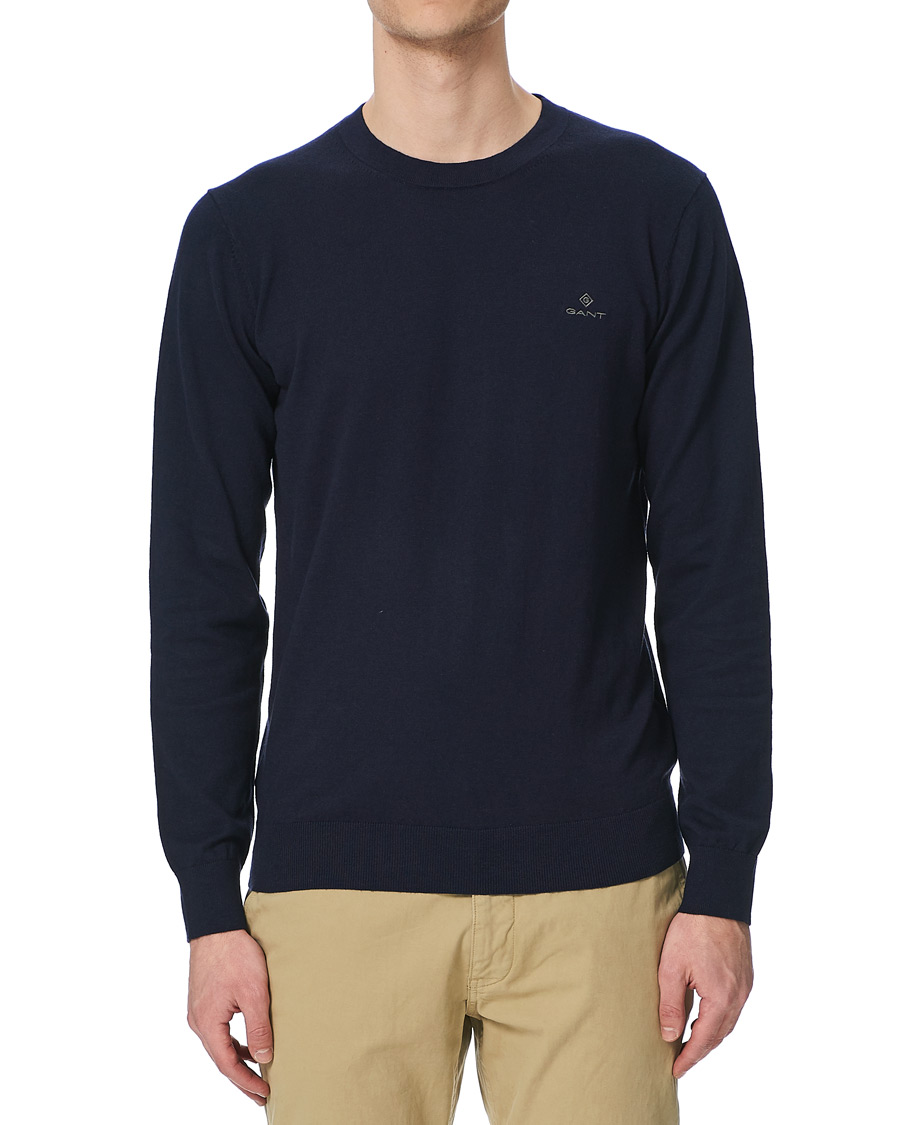 Heren | Truien | GANT | Cotton/Cashmere Crew Neck Pullover Evening Blue