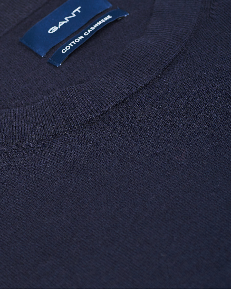 Heren | Truien | GANT | Cotton/Cashmere Crew Neck Pullover Evening Blue