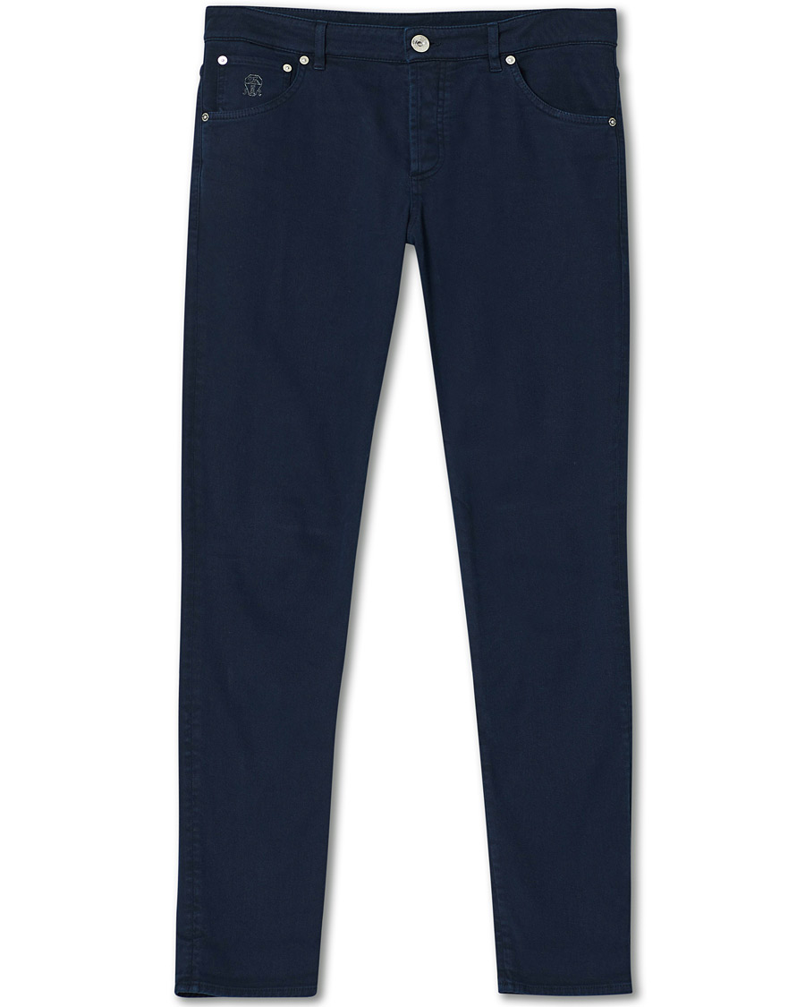 Heren | Broeken | Brunello Cucinelli | Slim Fit 5-Pocket Twill Pants Navy