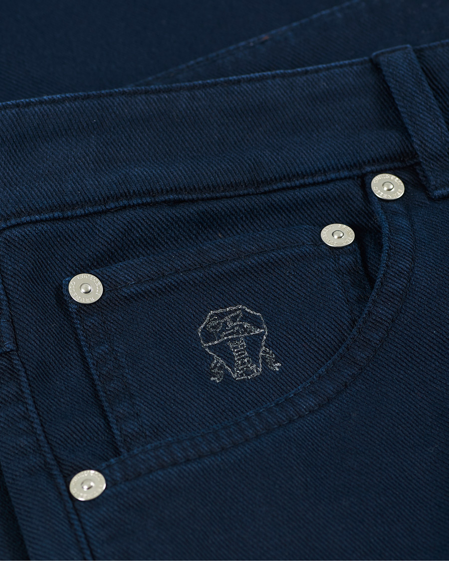 Heren | Broeken | Brunello Cucinelli | Slim Fit 5-Pocket Twill Pants Navy