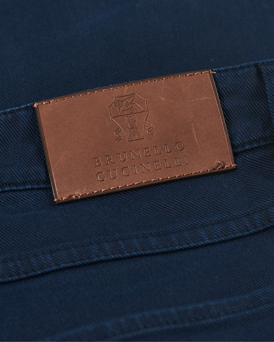 Heren | Broeken | Brunello Cucinelli | Slim Fit 5-Pocket Twill Pants Navy
