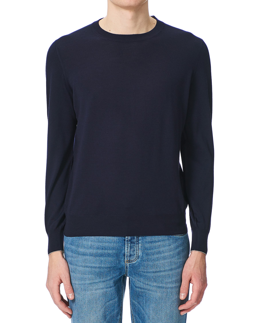 Heren | Truien | Brunello Cucinelli | Cashmere/Wool Crew Neck Sweater Navy