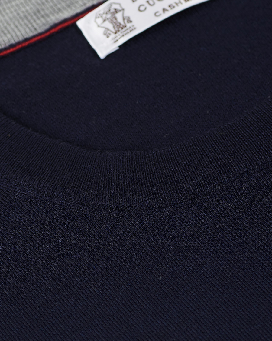 Heren | Truien | Brunello Cucinelli | Cashmere/Wool Crew Neck Sweater Navy